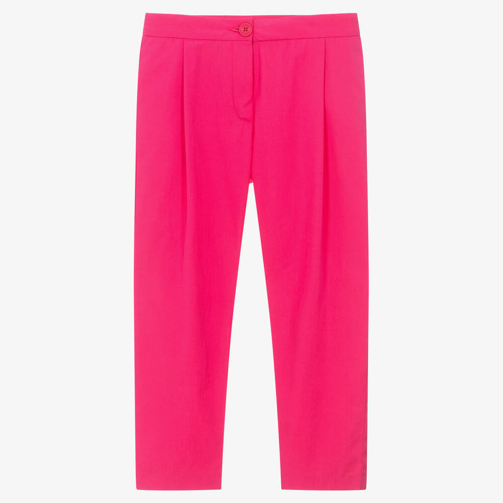 KENZO KIDS - Pantalon popeline de coton fuchsia fille | Childrensalon