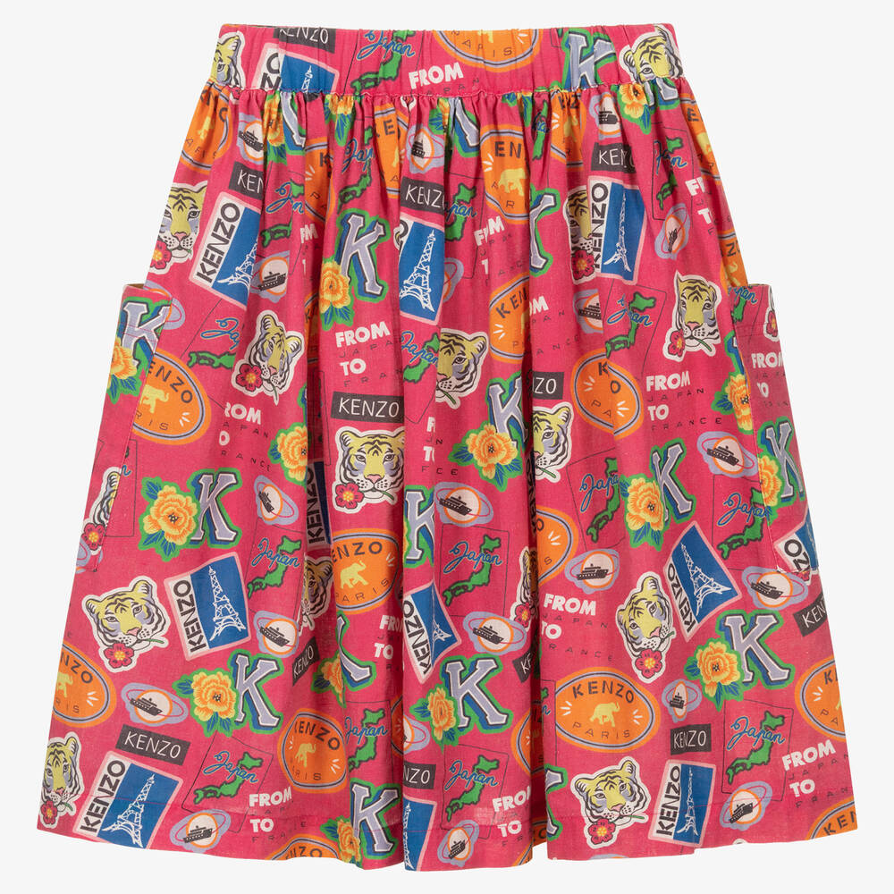KENZO KIDS-Girls Fuchsia Pink Logo Skirt | Childrensalon Outlet