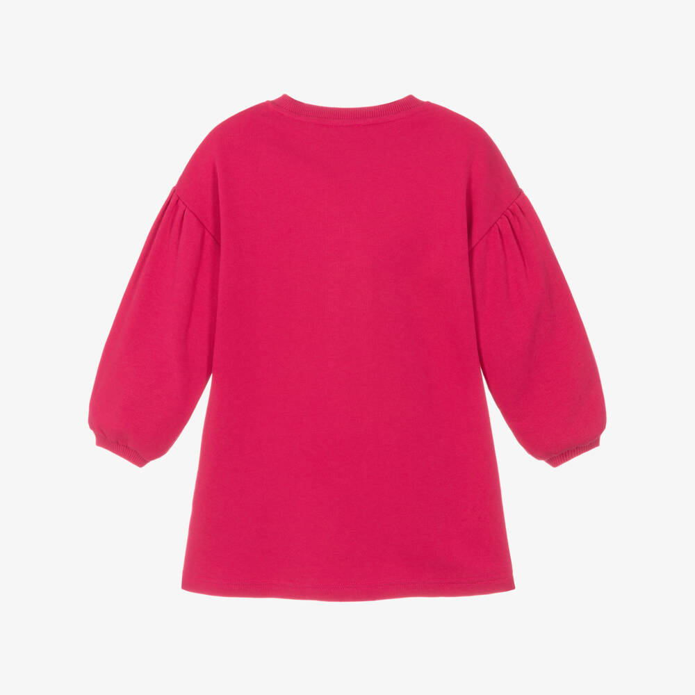 KENZO KIDS-Girls Fuchsia Pink Sweatshirt Dress with Boke Flower | Childrensalon Outlet