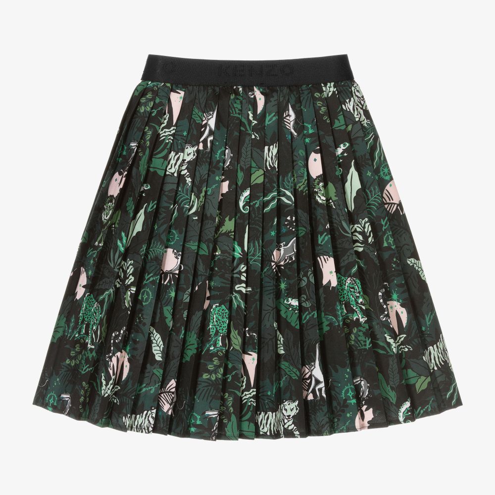 KENZO KIDS-Girls Green Pleated Midi Skirt | Childrensalon Outlet