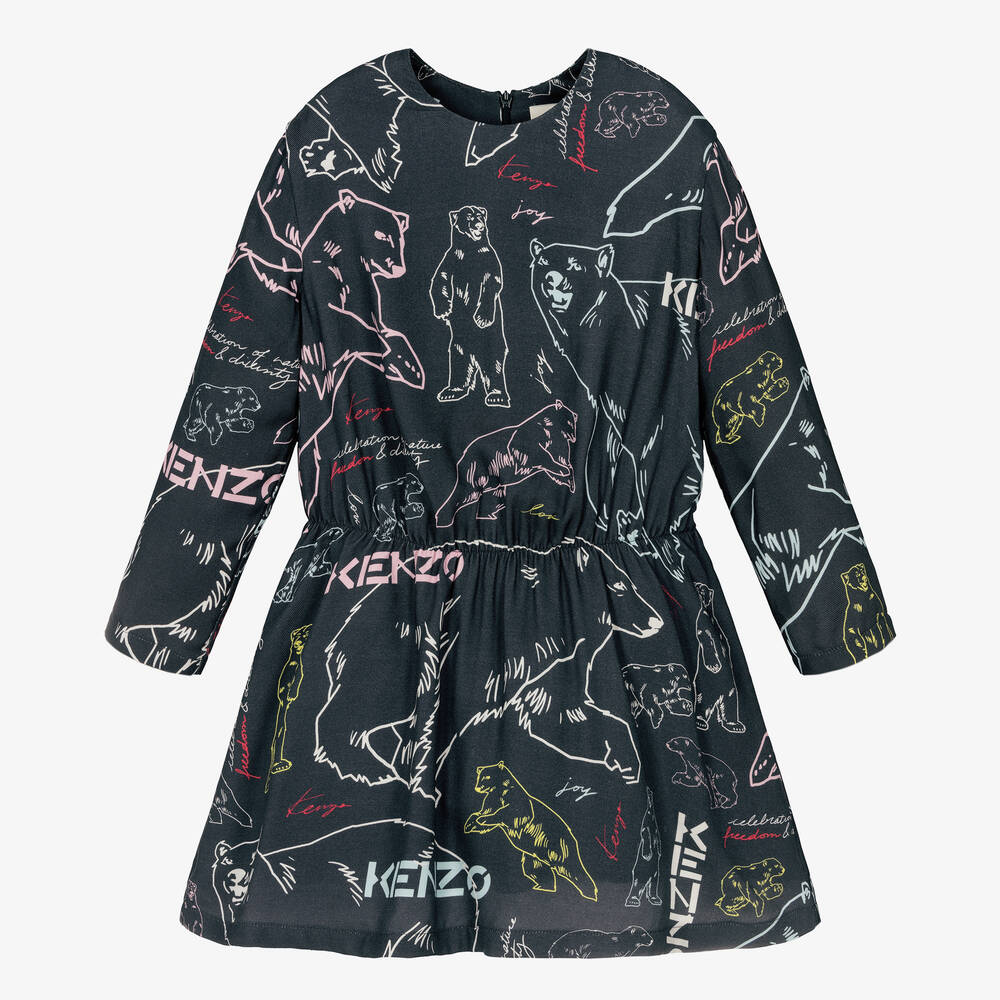 KENZO KIDS - Robe grise Ours Fille | Childrensalon