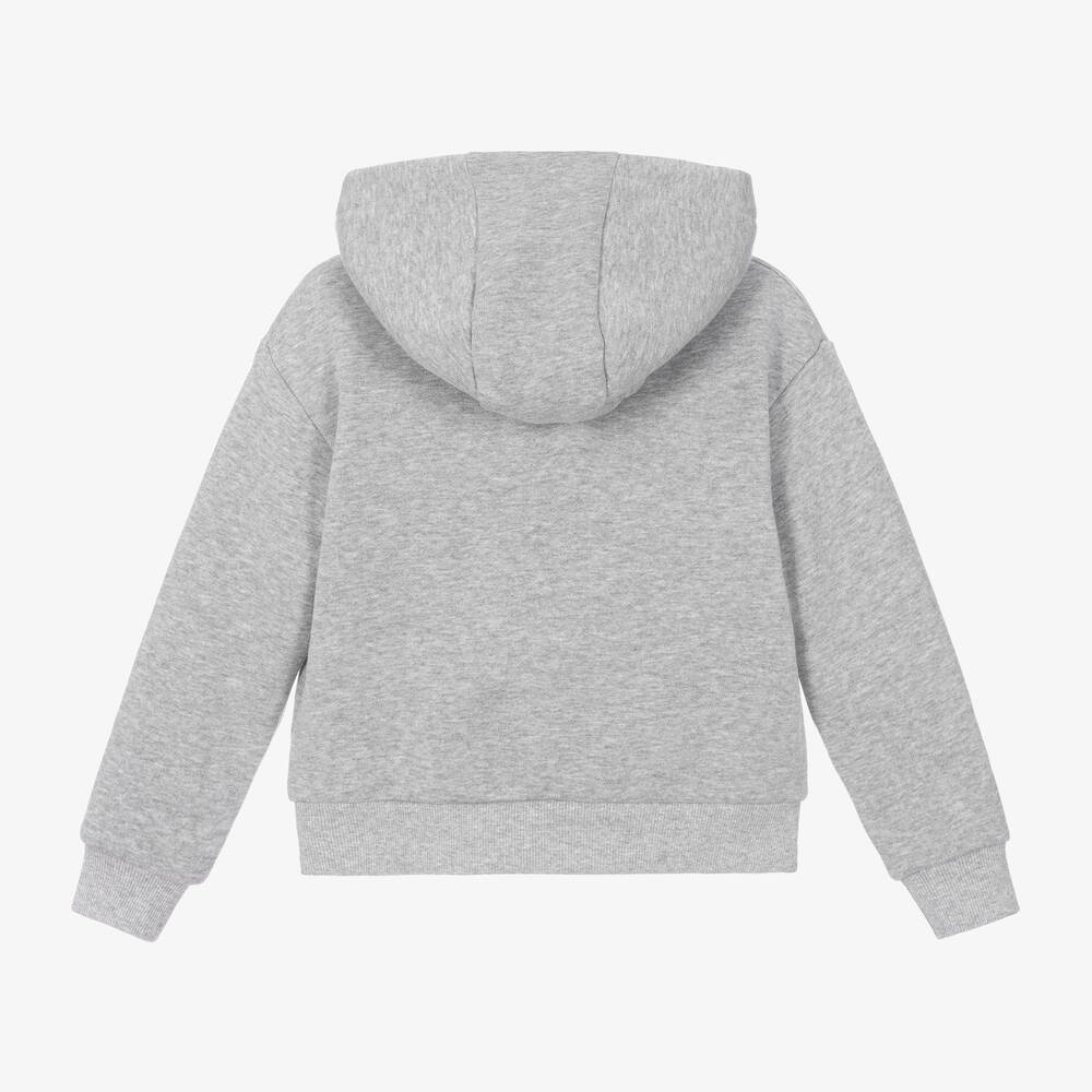 KENZO KIDS-Серая хлопковая худи с цветами для девочек | Childrensalon Outlet