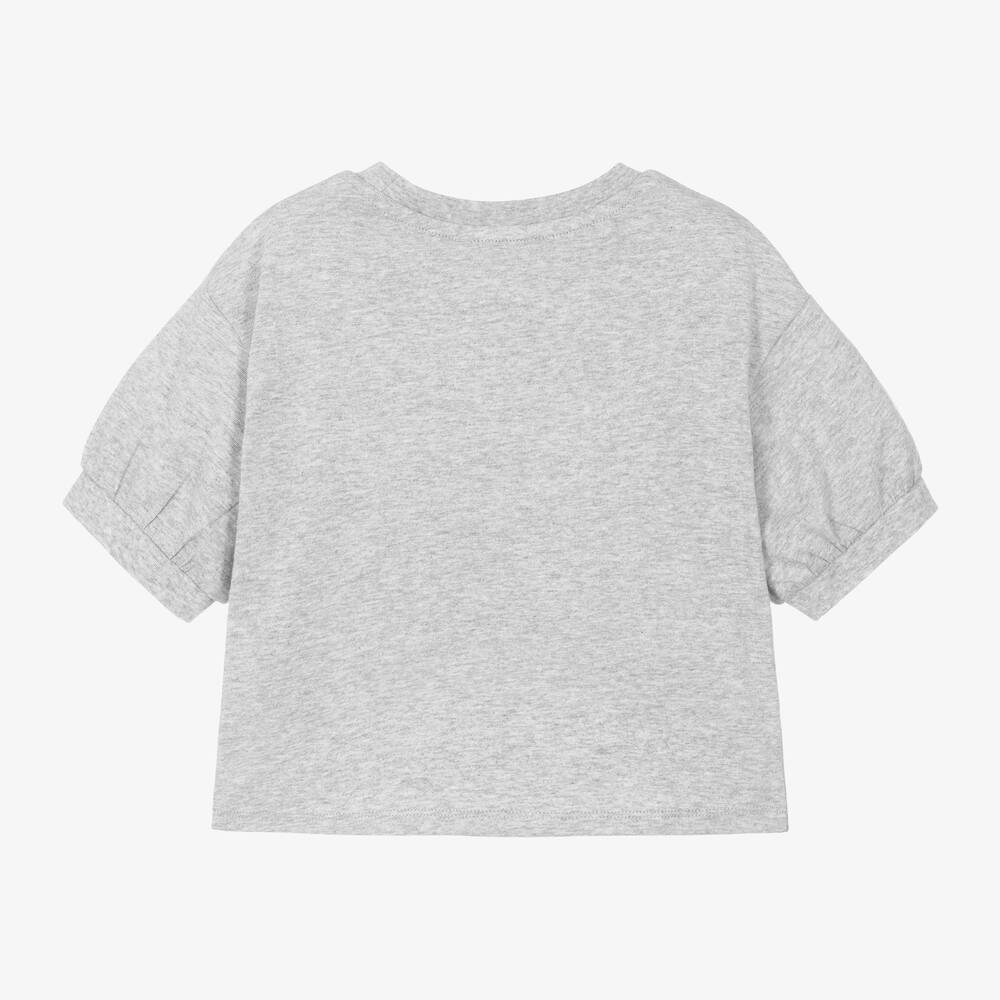 KENZO KIDS-Girls Grey Cotton Festive Toadstool T-Shirt | Childrensalon Outlet