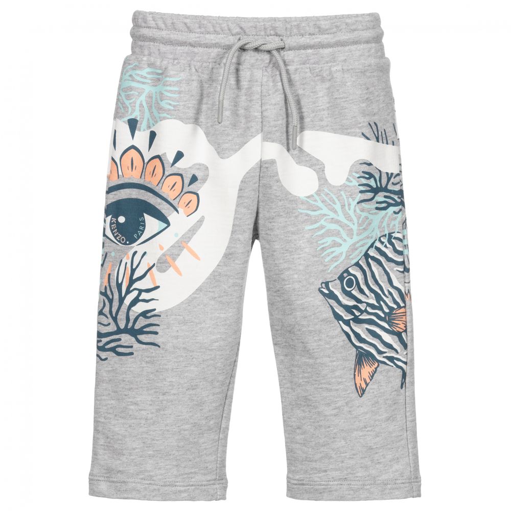 KENZO KIDS - Girls Grey Cotton Joggers | Childrensalon