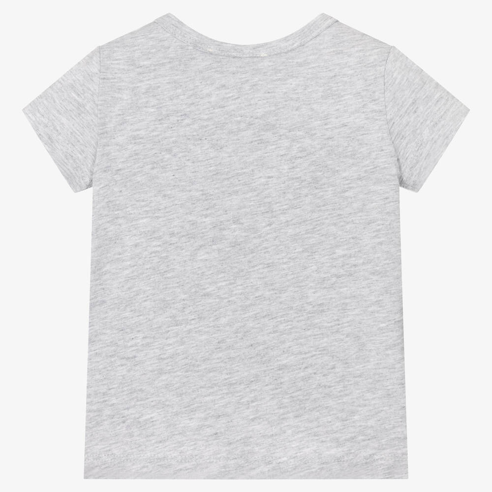 KENZO KIDS-Girls Grey Cotton Logo T-Shirt | Childrensalon Outlet