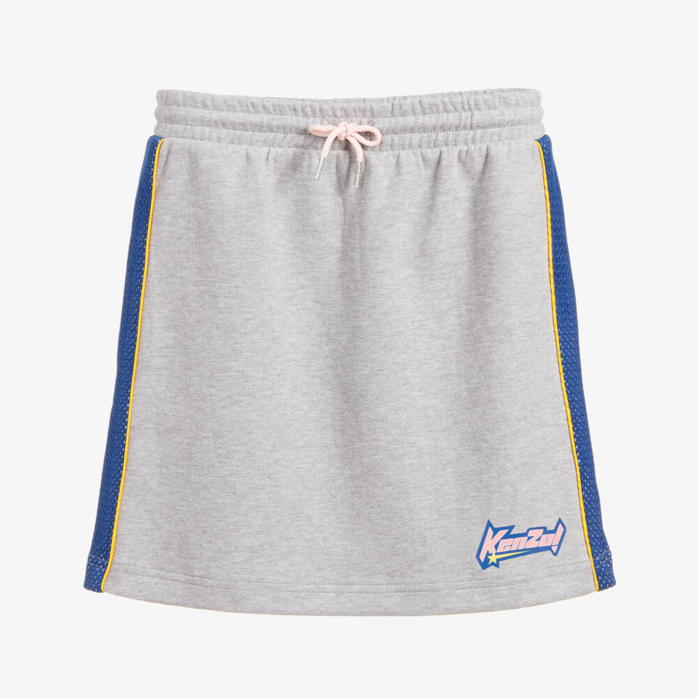 KENZO KIDS-Girls Grey Cotton Skirt | Childrensalon Outlet