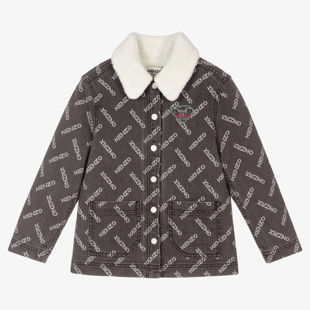 KENZO KIDS - Girls Grey Denim Jacket | Childrensalon