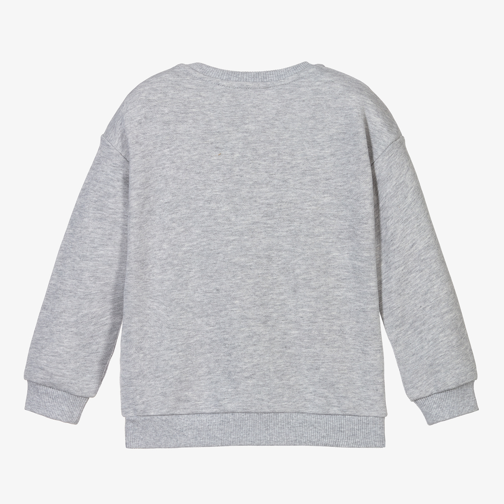 KENZO KIDS Girls Grey Elephant Sweatshirt Childrensalon Outlet