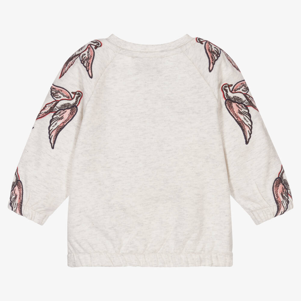 كينزو كيدز-سويتشيرت أطفال بناتي قطن لون رمادي | Childrensalon Outlet