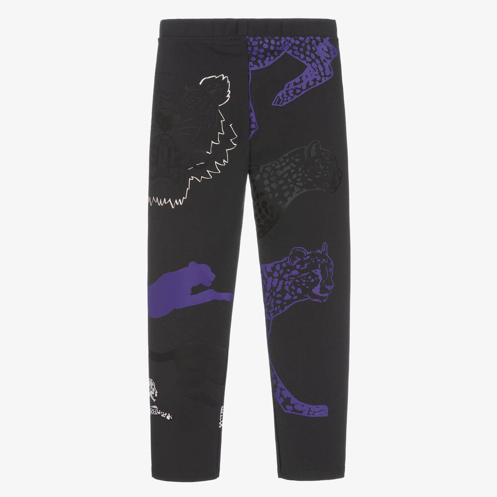 KENZO KIDS Girls Grey Jersey Leggings Childrensalon Outlet