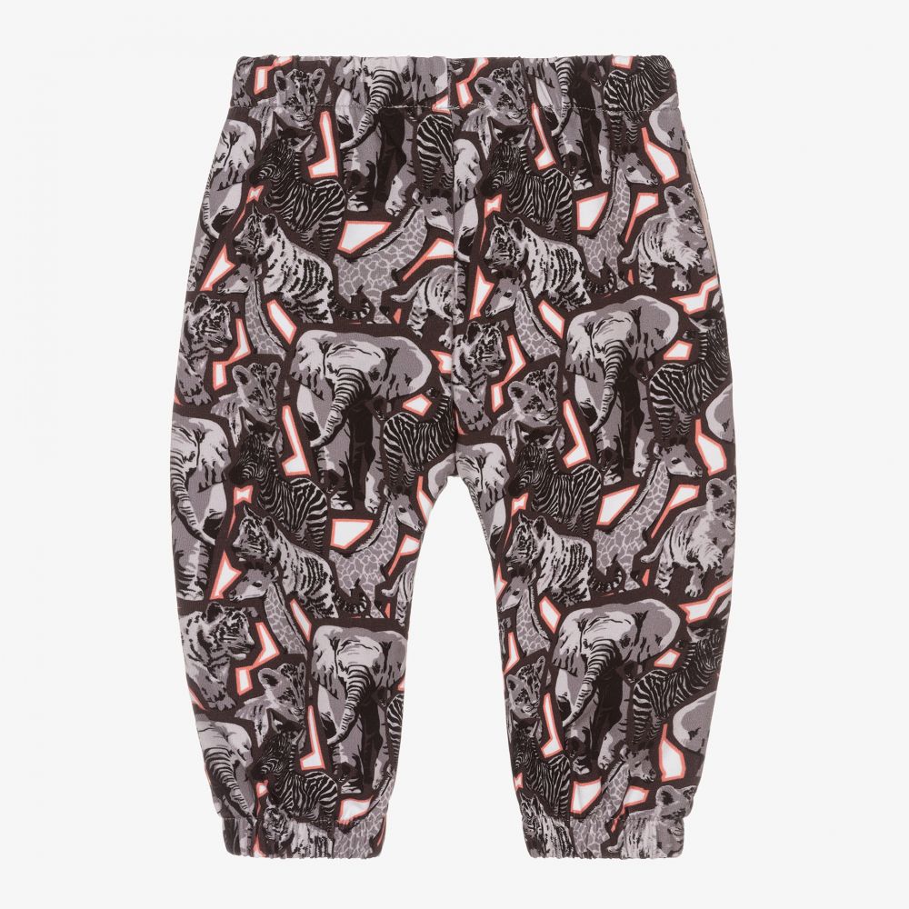 KENZO KIDS-Серые хлопковые джоггеры для девочек | Childrensalon Outlet