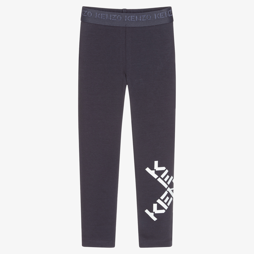 KENZO KIDS-Girls Grey Logo Leggings | Childrensalon Outlet
