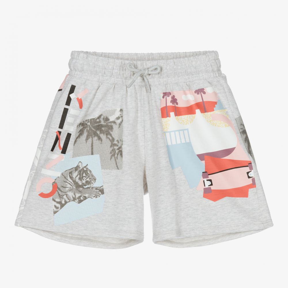 Girls Grey Logo Shorts