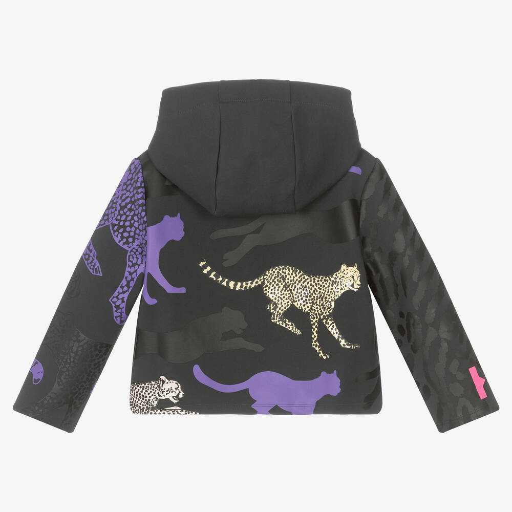 KENZO KIDS-Girls Grey Logo Zip-Up Top | Childrensalon Outlet