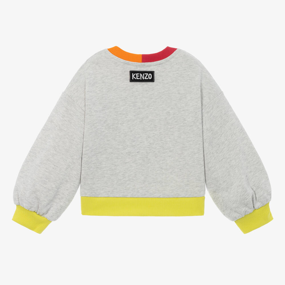 KENZO KIDS Sweat gris chin tigre fille Childrensalon Outlet
