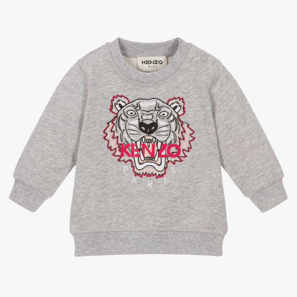 KENZO KIDS - Graues Tiger-Sweatshirt (M) | Childrensalon