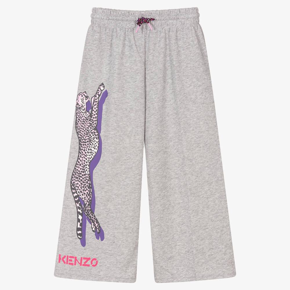 KENZO KIDS-Серые широкие брюки для девочек | Childrensalon Outlet