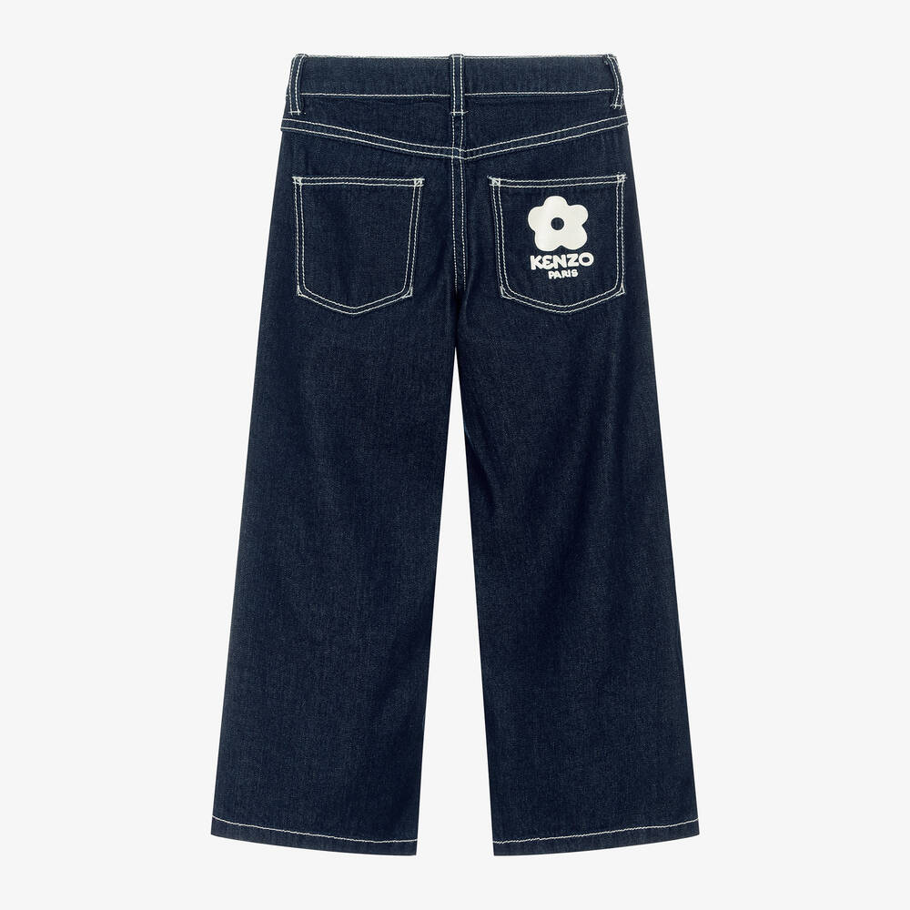 KENZO KIDS-Широкие джинсы-варенки цвета индиго для девочек | Childrensalon Outlet