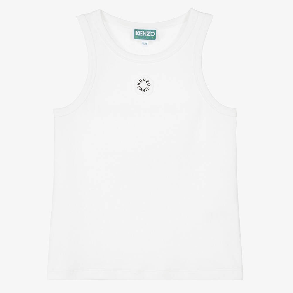 KENZO KIDS-Girls Ivory Bloom Cotton Vest | Childrensalon Outlet
