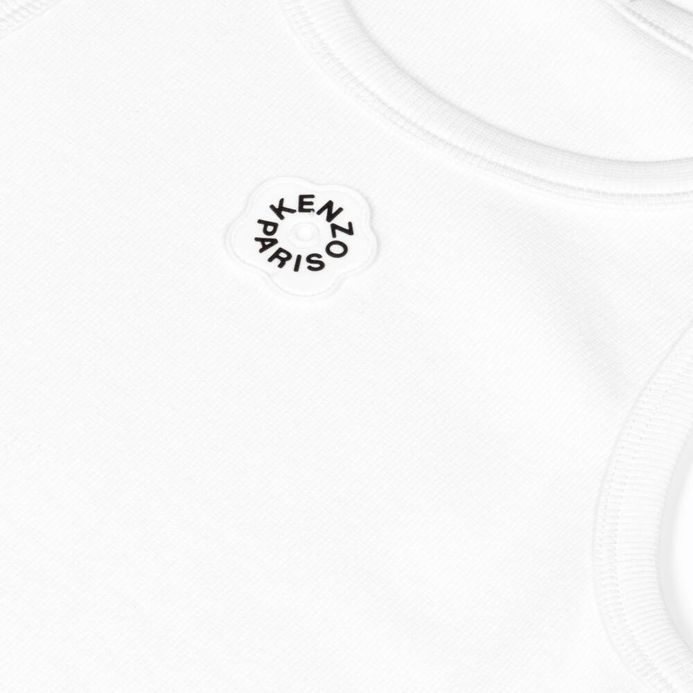 KENZO KIDS-Girls Ivory Bloom Cotton Vest | Childrensalon Outlet
