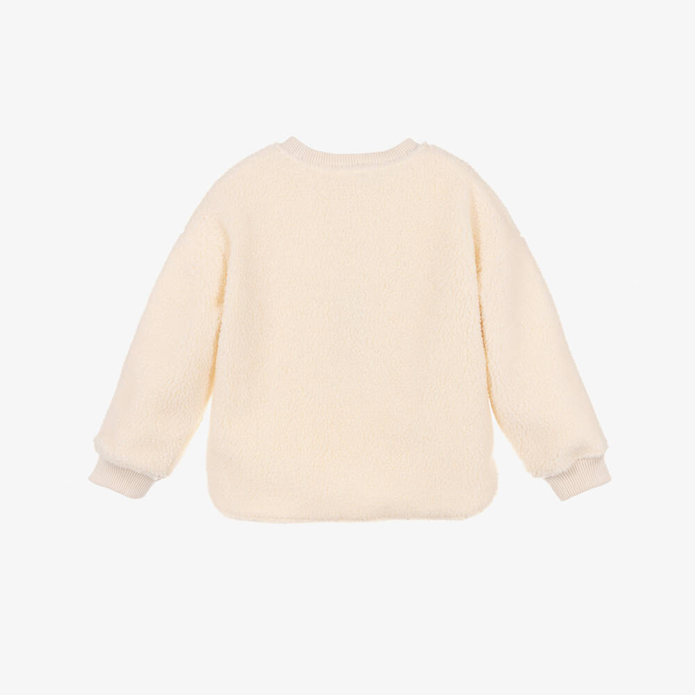 KENZO KIDS-Кремовый цветочный свитшот из шерпы для девочек | Childrensalon Outlet
