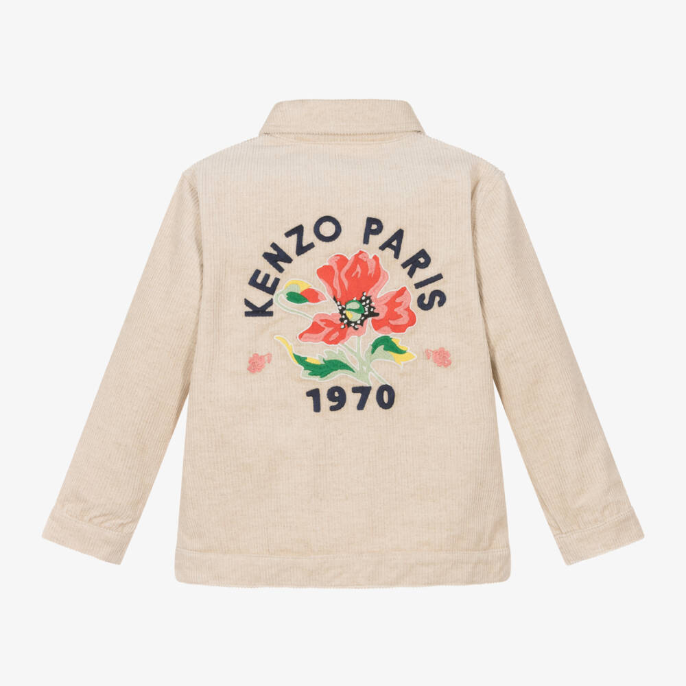 KENZO KIDS-جاكيت مطرز بورود لون بيج للبنات | Childrensalon Outlet