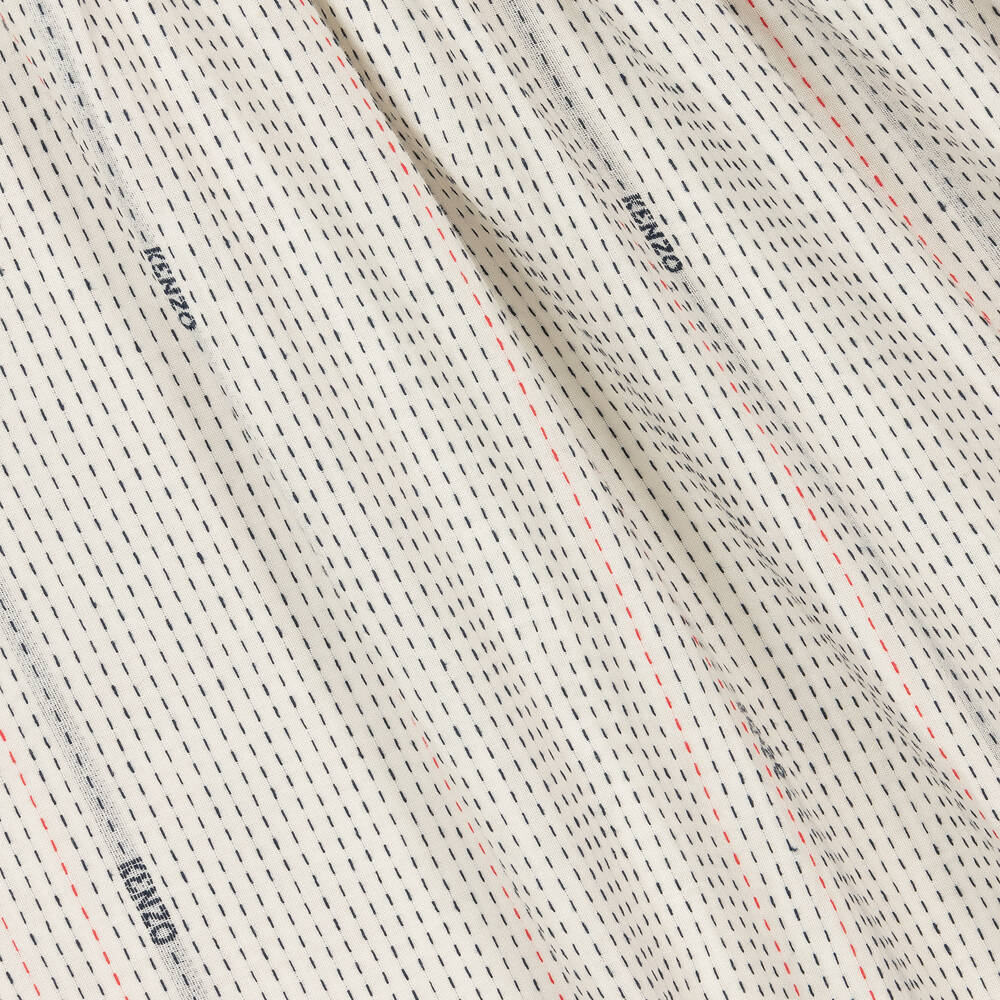 KENZO KIDS-Girls Ivory Cotton Striped Dress | Childrensalon Outlet