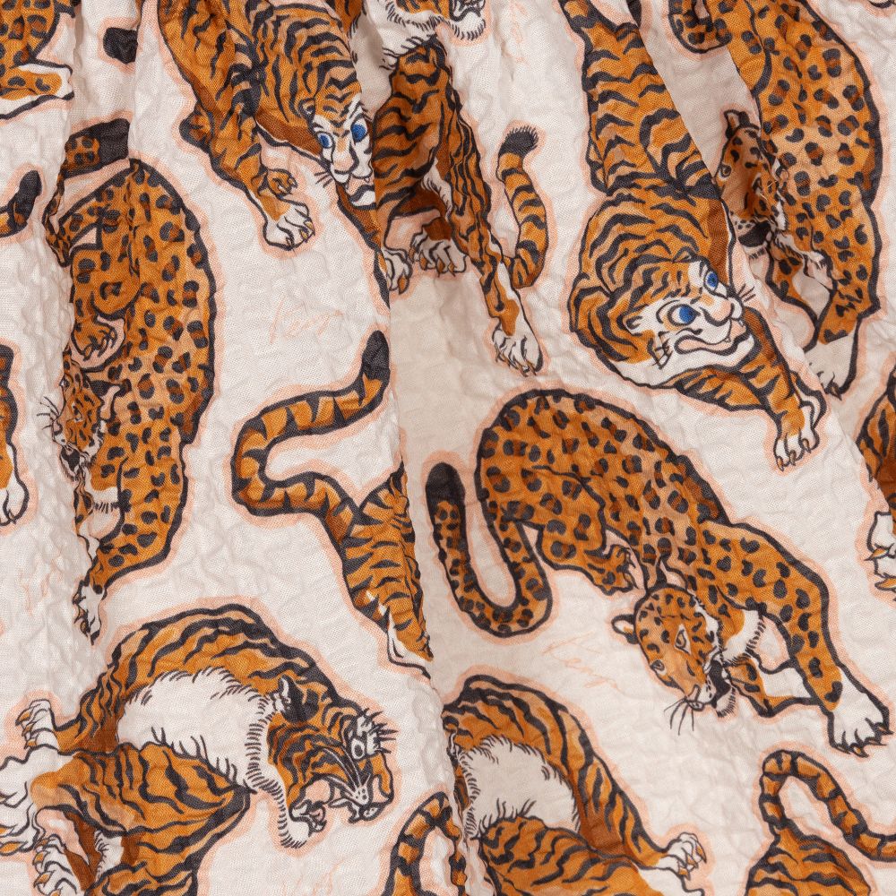 KENZO KIDS-Girls Ivory Cotton Tiger Skirt | Childrensalon Outlet