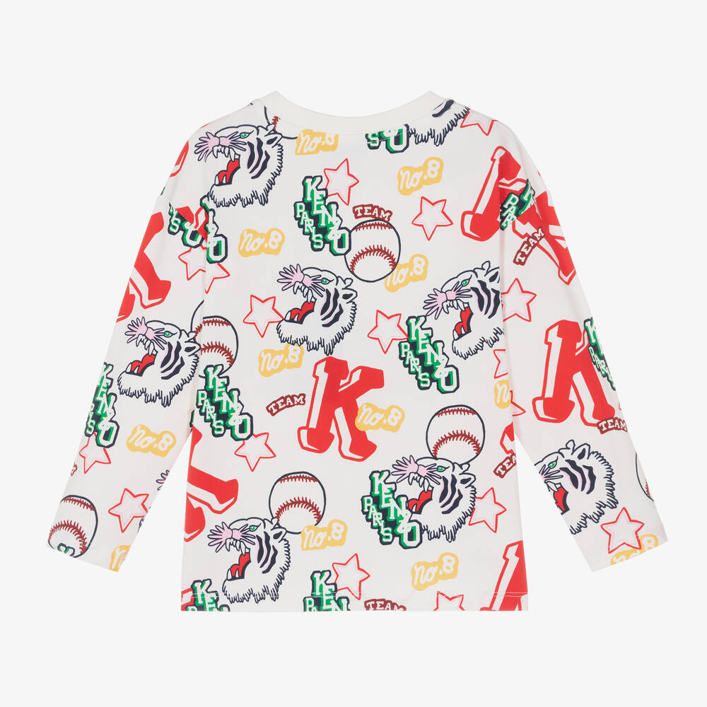 KENZO KIDS-توب قطن جيرسي لون عاجي للبنات | Childrensalon Outlet