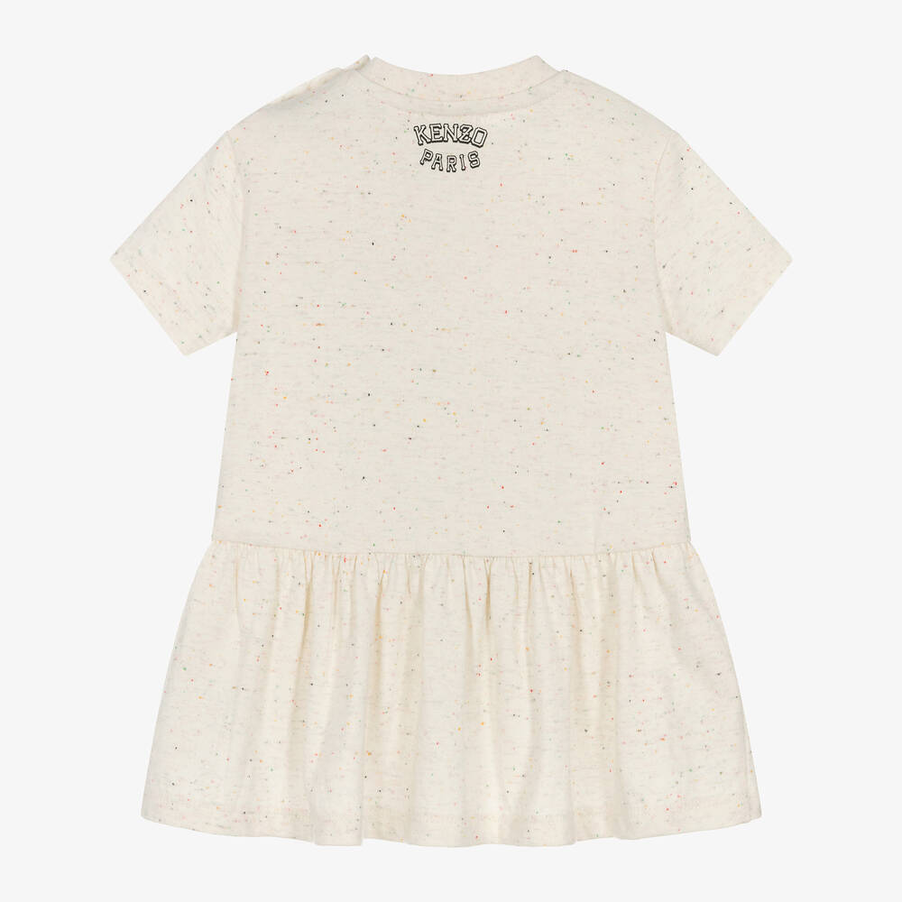 KENZO KIDS-Girls Ivory Cotton Varsity Tiger Dress | Childrensalon Outlet