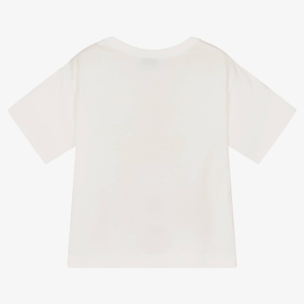 KENZO KIDS-Girls Ivory Cotton Varsity Tiger T-Shirt | Childrensalon Outlet