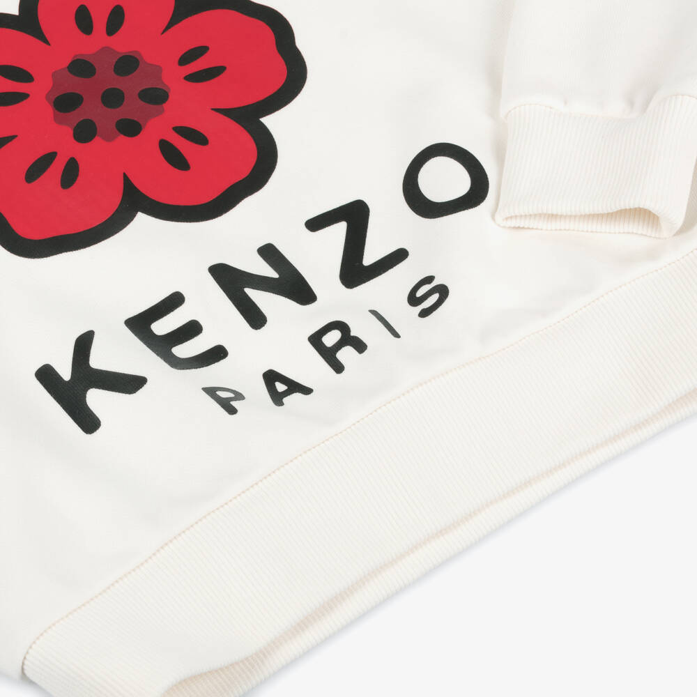 KENZO KIDS-Girls Ivory Floral Cotton Pullover | Childrensalon Outlet
