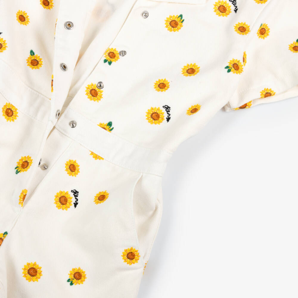 KENZO KIDS-Girls Ivory Floral Cotton Romper | Childrensalon Outlet