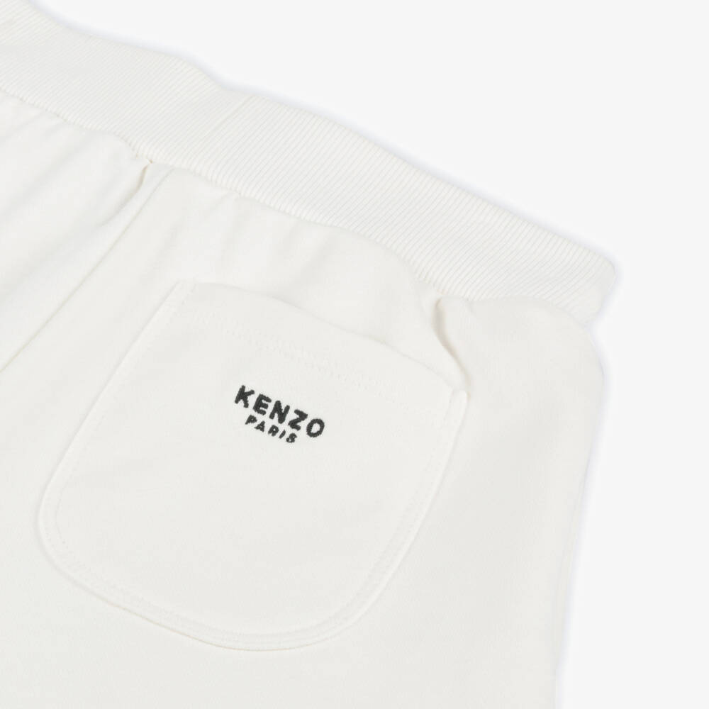 KENZO KIDS-Girls Ivory Floral Cotton Shorts | Childrensalon Outlet