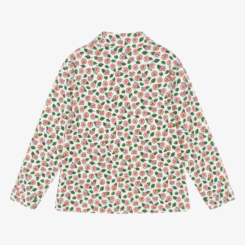 KENZO KIDS-Girls Ivory Floral Denim Jacket | Childrensalon Outlet