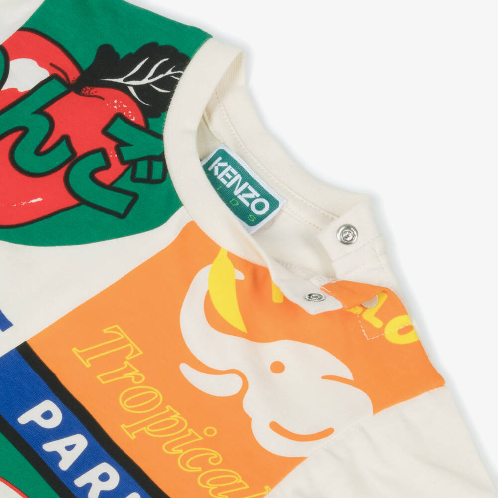 KENZO KIDS-Girls Ivory Fruit Decor Tee | Childrensalon Outlet