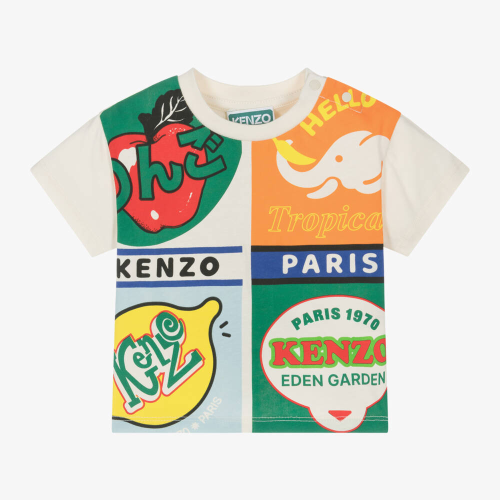 KENZO KIDS-تيشيرت عاجي مزين بالفواكه للبنات | Childrensalon Outlet