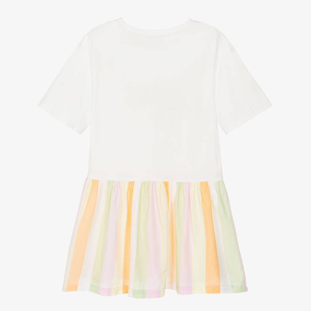 KENZO KIDS-Girls Ivory & Multi-Coloured Stripe Dress | Childrensalon Outlet