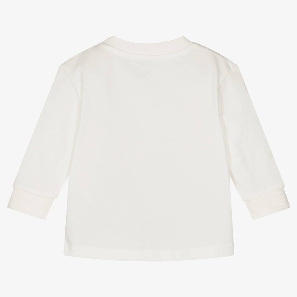 KENZO KIDS-توب قطن عضوي لون عاجي بطبعة ذيل نمر للبنات | Childrensalon Outlet