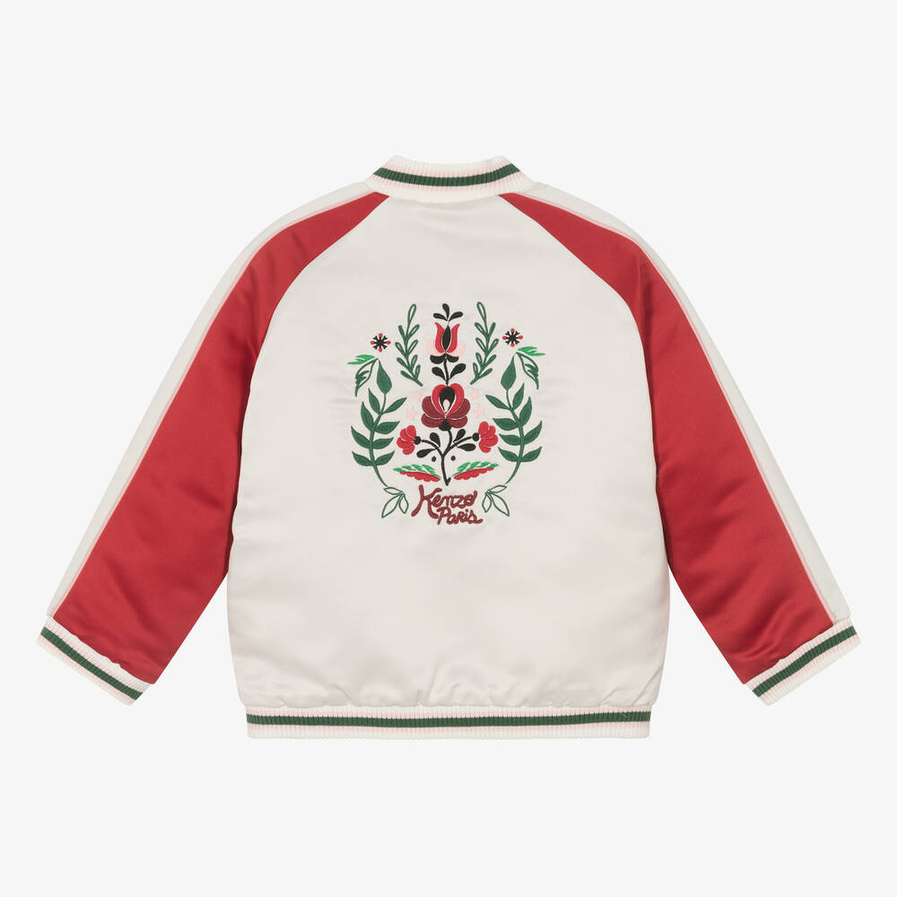 Girls red bomber jacket discount