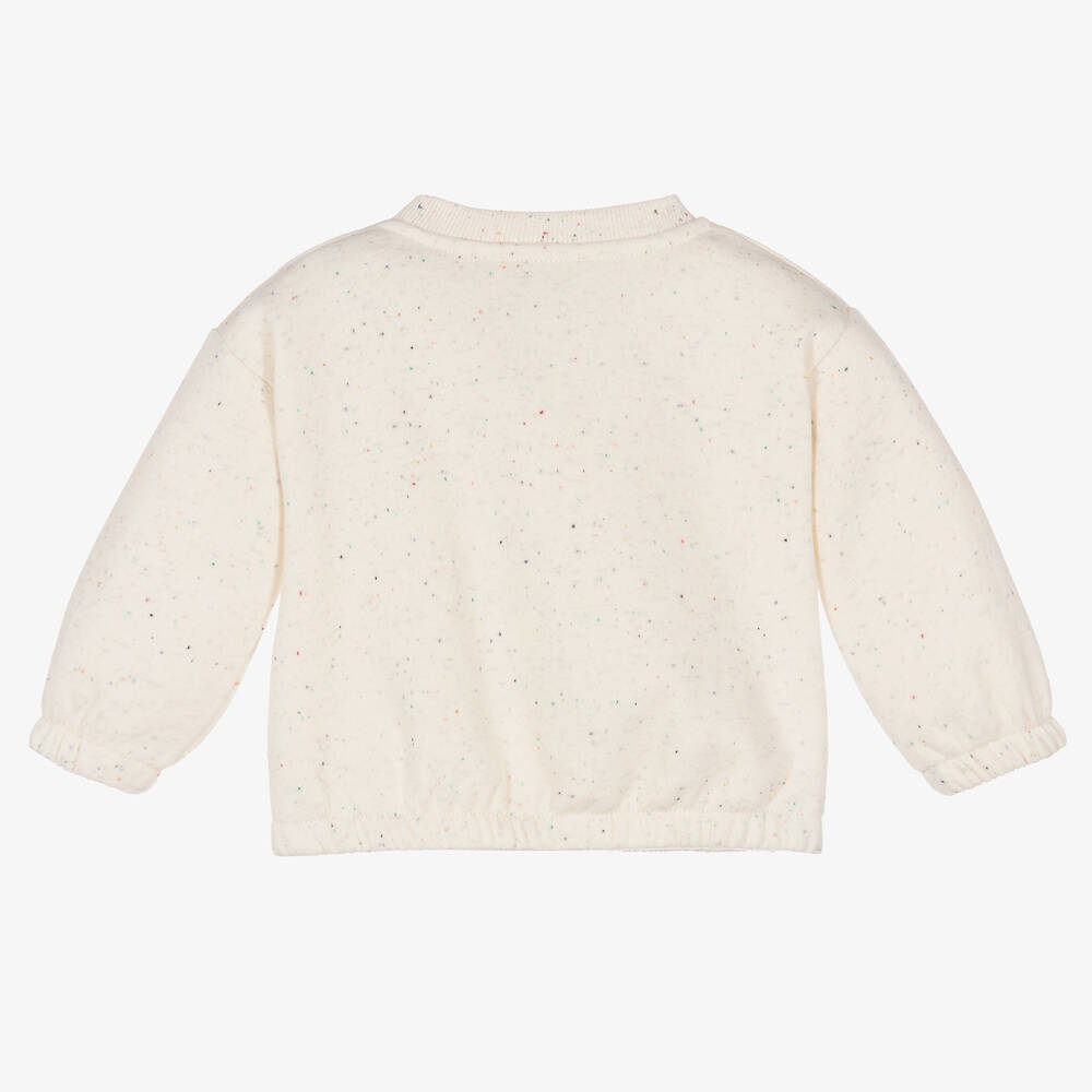 كينزو كيدز-سويتشيرت أطفال بناتي قطن جيرسي لون عاجي | Childrensalon Outlet