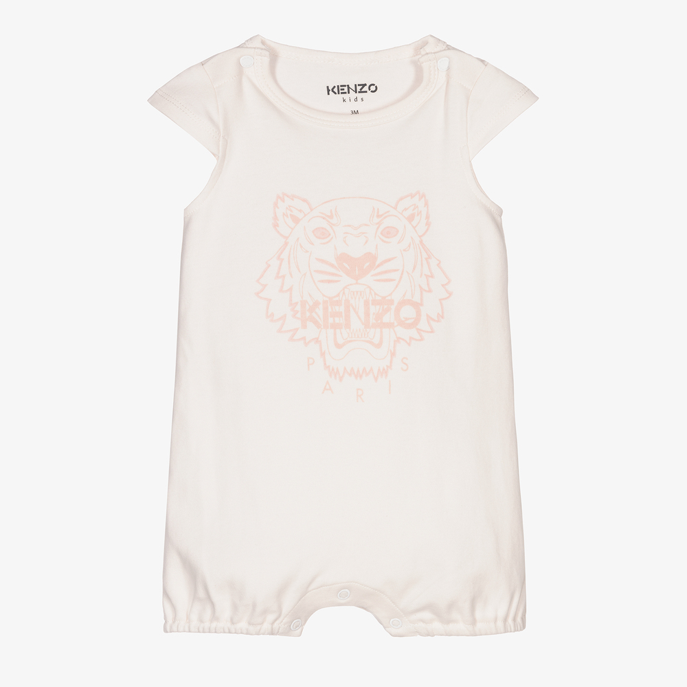KENZO KIDS-Girls Ivory Tiger Logo Shortie | Childrensalon Outlet