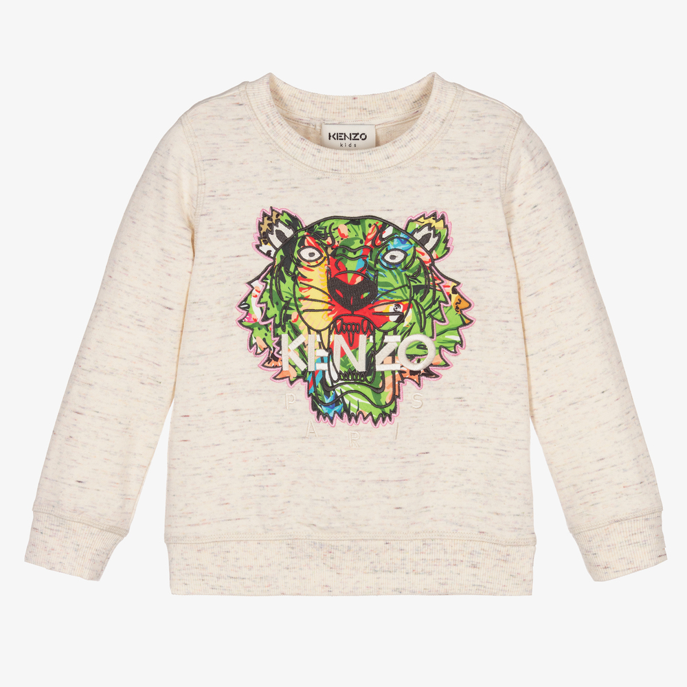 KENZO KIDS - Girls Ivory Tiger Sweatshirt | Childrensalon