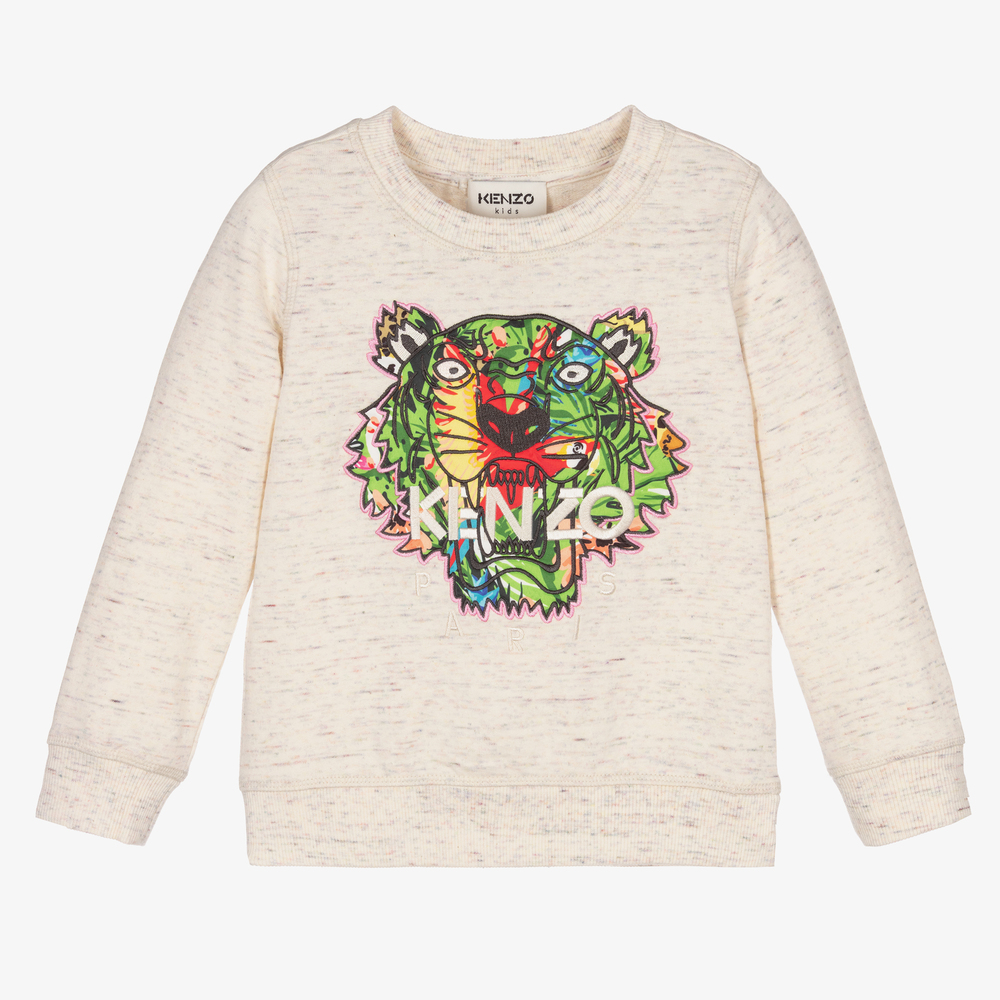 KENZO KIDS - Кремовый свитшот с тигром для девочек | Childrensalon