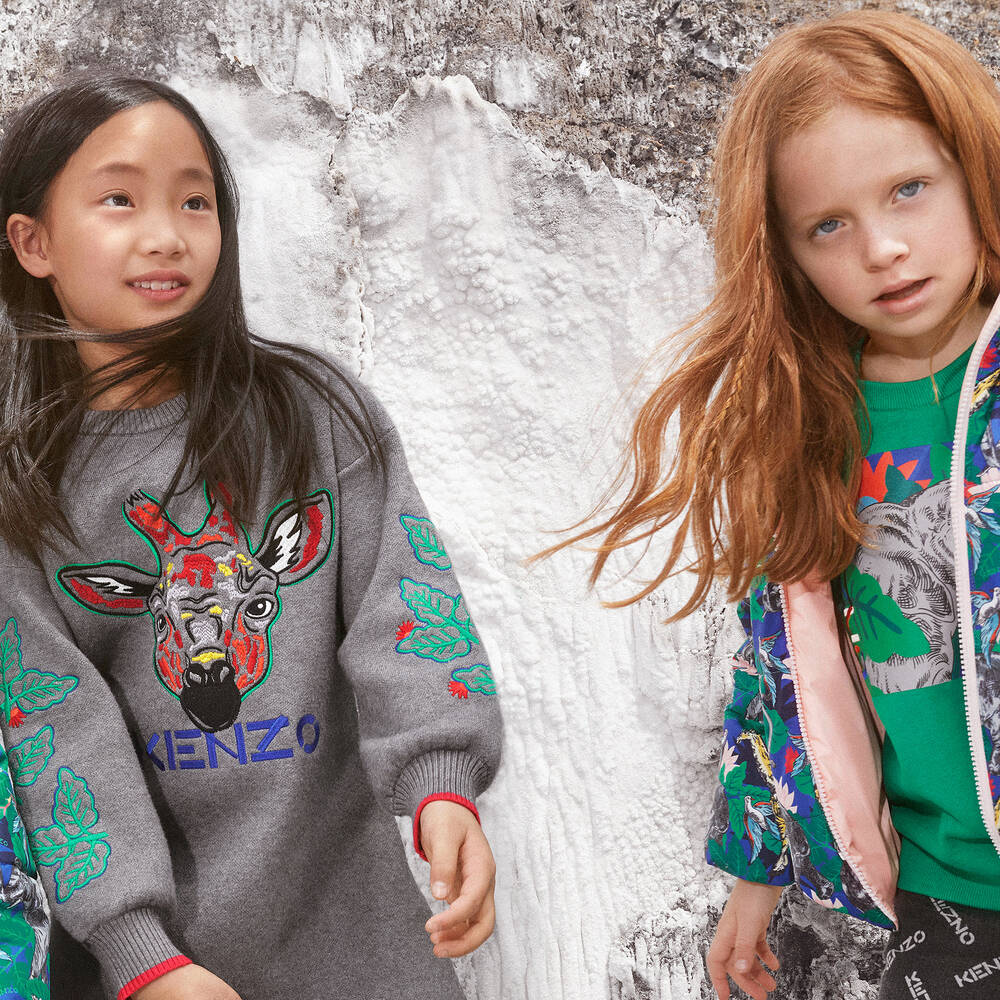 KENZO KIDS-Пуховик с принтом Jungle для девочек | Childrensalon Outlet
