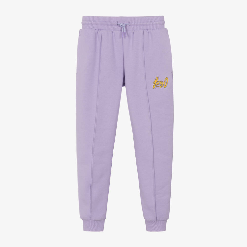 KENZO KIDS-Girls Lavender Cotton Joggers | Childrensalon Outlet