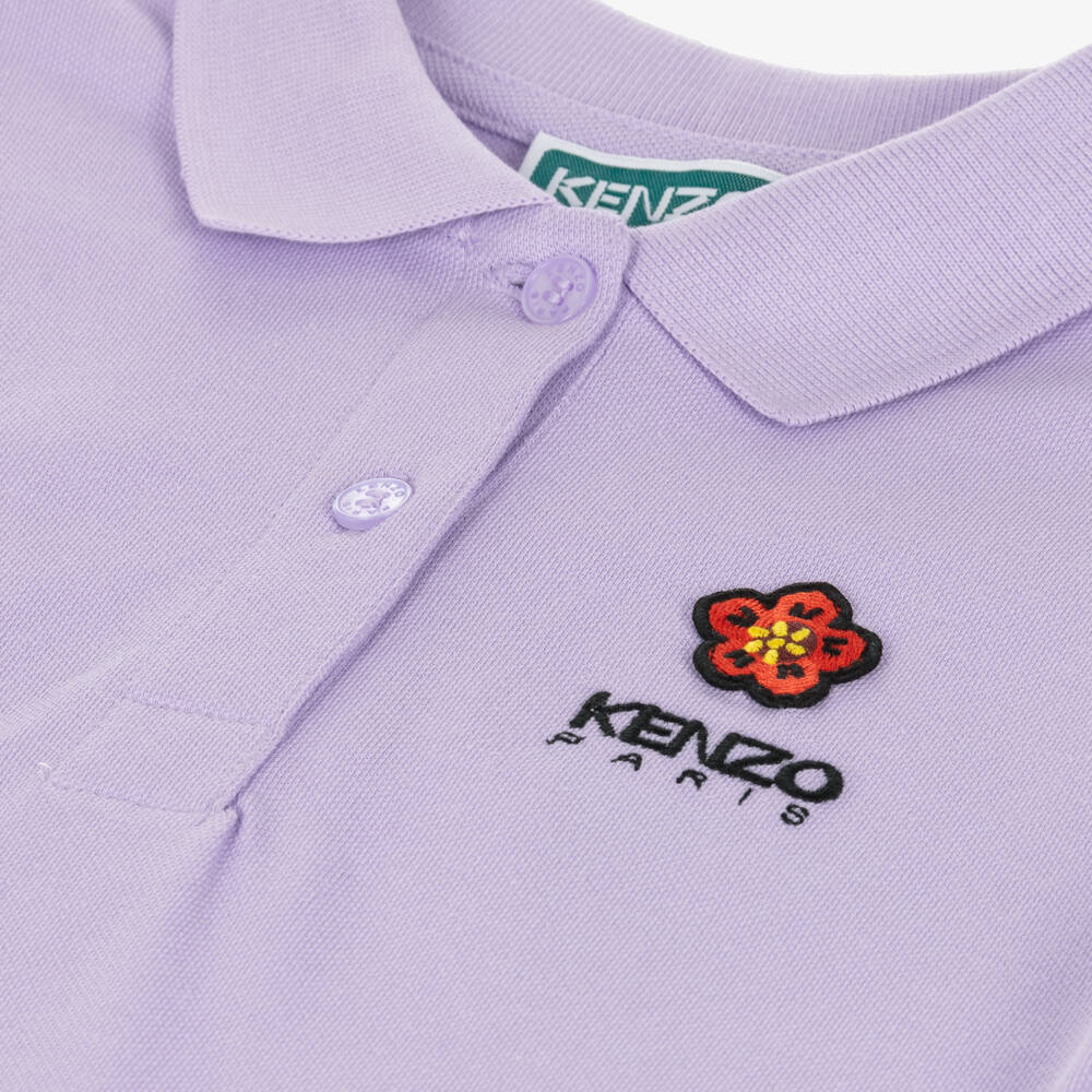 KENZO KIDS-Girls Lilac Cotton Polo Dress | Childrensalon Outlet
