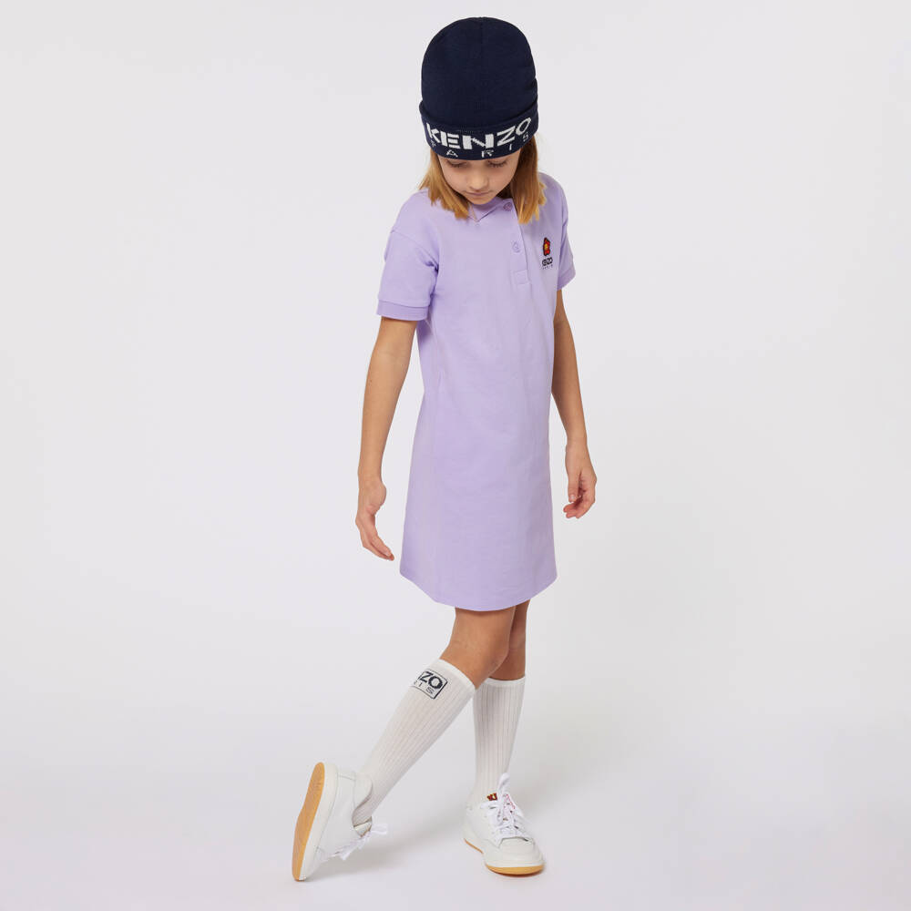 KENZO KIDS-Girls Lilac Cotton Polo Dress | Childrensalon Outlet