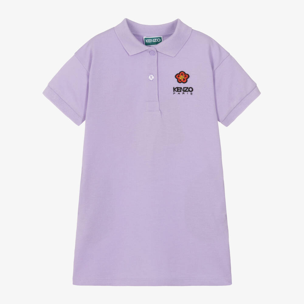 KENZO KIDS-Girls Lilac Cotton Polo Dress | Childrensalon Outlet