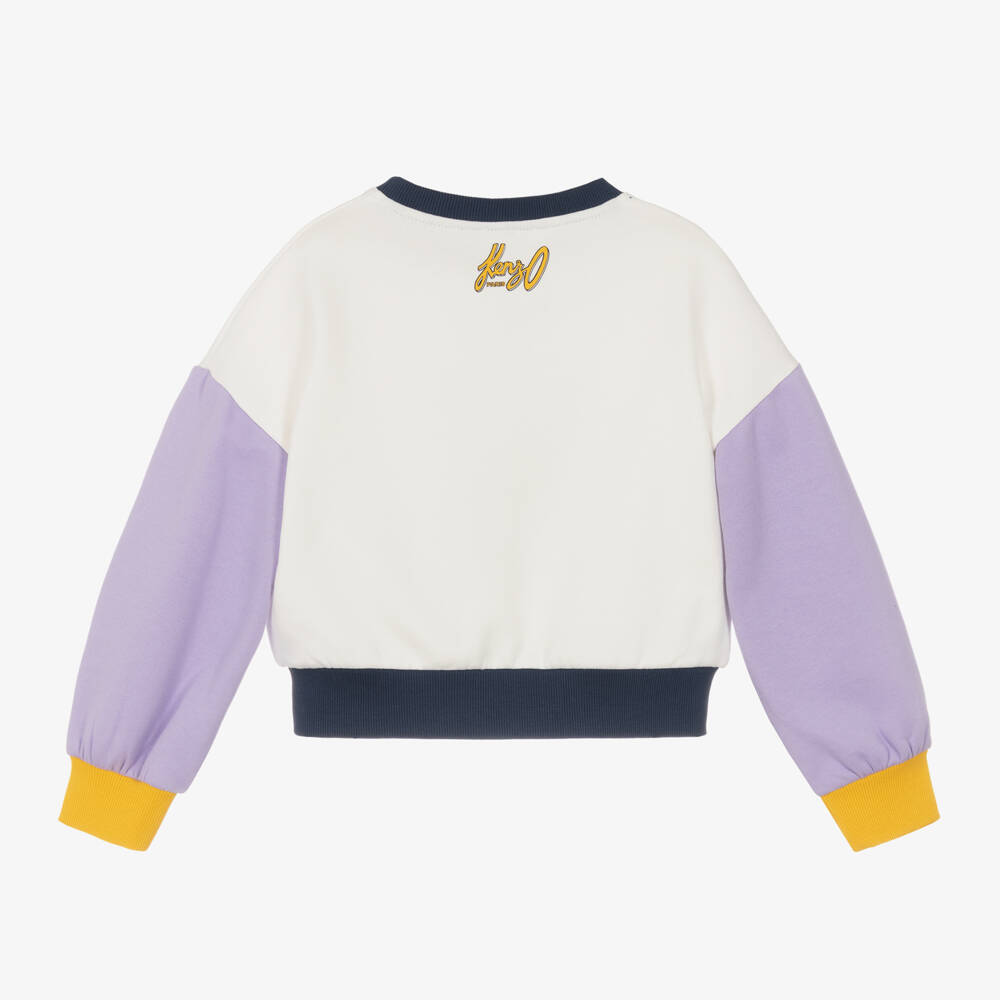 KENZO KIDS-Girls Lilac & Ivory Jersey Top | Childrensalon Outlet